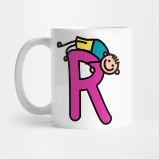 Letter R for Boys alphabet Kids Colorful Cartoon Character Mug